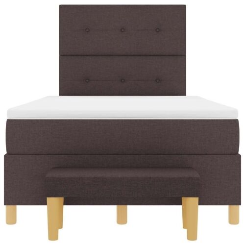 Box spring krevet Tamno smeđa 200 x 120 cm tkanina - Tamno smeđa 120 x 200 cm Prošiveno gumbima Cijena