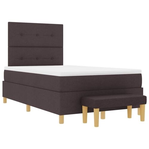 Box spring krevet Tamno smeđa 200 x 120 cm tkanina - Tamno smeđa 120 x 200 cm Prošiveno gumbima Cijena