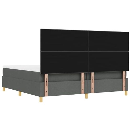 Box spring krevet Tamno siva 200 x 200 cm tkanina - Tamno siva 200 x 200 cm Prošiveno gumbima Cijena