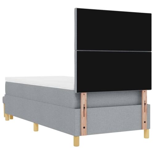 Box spring krevet Svjetlosiva 190 x 90 cm tkanina - Svjetlosiva 90 x 190 cm Dizajn s rombovima Cijena
