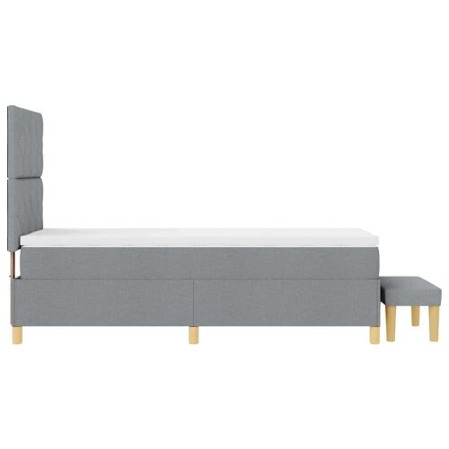 Box spring krevet Svjetlosiva 190 x 90 cm tkanina - Svjetlosiva 90 x 190 cm Dizajn s rombovima Cijena