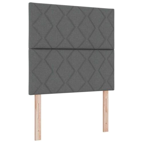 Box spring krevet Tamno siva 190 x 90 cm tkanina - Tamno siva 90 x 190 cm Dizajn s rombovima Cijena