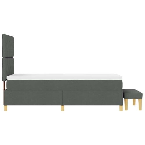 Box spring krevet Tamno siva 190 x 90 cm tkanina - Tamno siva 90 x 190 cm Dizajn s rombovima Cijena