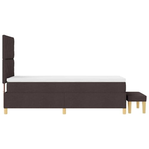 Box spring krevet Tamno smeđa 190 x 90 cm tkanina - Tamno smeđa 90 x 190 cm Dizajn s rombovima Cijena