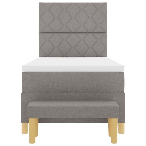 Box spring krevet Sivo-smeđa 190 x 90 cm tkanina - Sivo-smeđa 90 x 190 cm Dizajn s rombovima Cijena