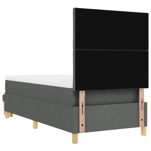Box spring krevet Tamno siva 200 x 90 cm tkanina - Tamno siva 90 x 200 cm Dizajn s rombovima Cijena
