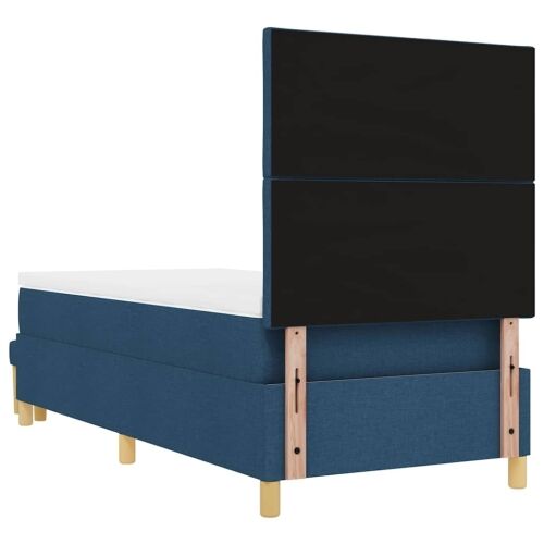 Box spring krevet s jastukom Plava 200 x 90 cm tkanina - Plava 90 x 200 cm Dizajn s rombovima Cijena