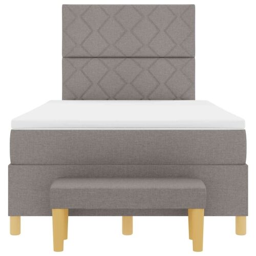 Box spring krevet Sivo-smeđa 190 x 120 cm tkanina - Sivo-smeđa 120 x 190 cm Dizajn s rombovima Cijena