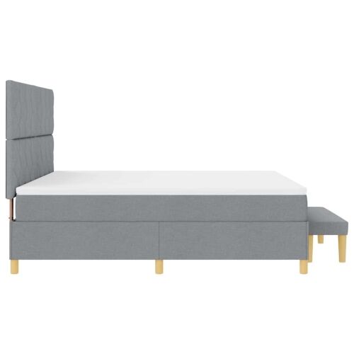 Box spring krevet Svjetlosiva 200 x 180 cm tkanina - Svjetlosiva 180 x 200 cm Dizajn s rombovima Cijena