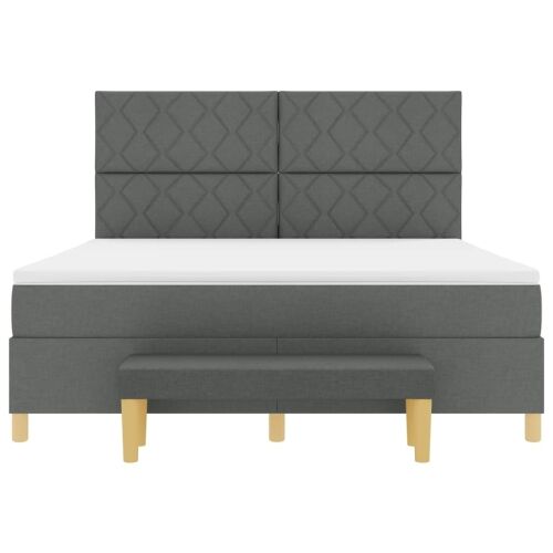 Box spring krevet Tamno siva 200 x 180 cm tkanina - Tamno siva 180 x 200 cm Dizajn s rombovima Cijena