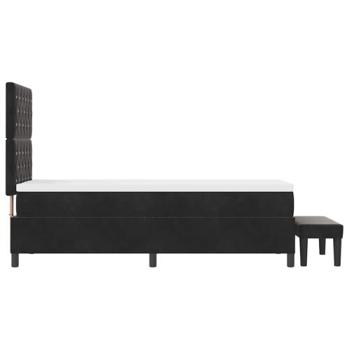 Box spring krevet s uzglavljem Crna 200 x 80 cm Baršun - Crna 80 x 200 cm Kristal s dugmadima Cijena