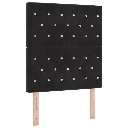 Box spring krevet s uzglavljem Crna 200 x 80 cm Baršun - Crna 80 x 200 cm Kristal s dugmadima Cijena
