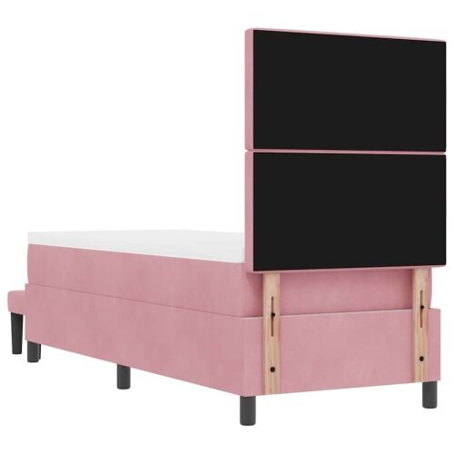 Box spring krevet Ružičasta 200 x 80 cm Baršun - Ružičasta 80 x 200 cm Kristal s dugmadima Cijena