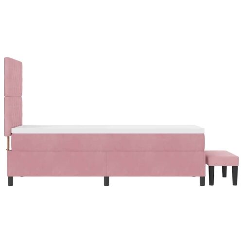 Box spring krevet Ružičasta 200 x 80 cm Baršun - Ružičasta 80 x 200 cm Kristal s dugmadima Cijena