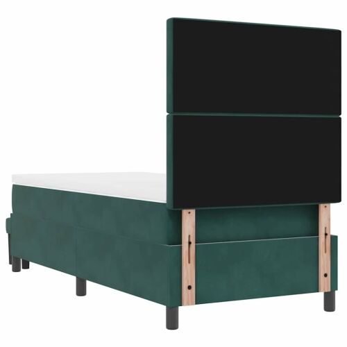 Box spring krevet Tamnozelena 190 x 90 cm Baršun - Tamnozelena 90 x 190 cm Kristal s dugmadima Cijena