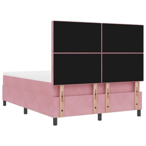 Box spring krevet Ružičasta 200 x 160 cm Baršun - Ružičasta 160 x 200 cm Kristal s dugmadima Cijena