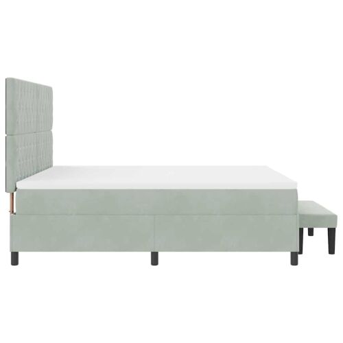 Box spring krevet Svjetlosiva 200 x 180 cm Baršun - Svjetlosiva 180 x 200 cm Kristal s dugmadima Cijena