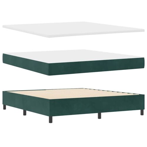 Box spring krevet Tamnozelena 200 x 180 cm Baršun - Tamnozelena 180 x 200 cm Kristal s dugmadima Cijena