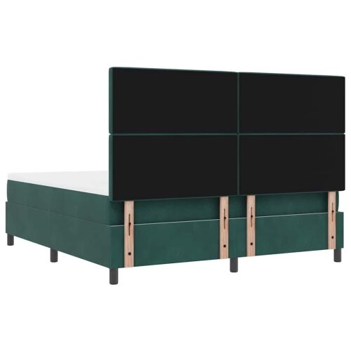 Box spring krevet Tamnozelena 200 x 180 cm Baršun - Tamnozelena 180 x 200 cm Kristal s dugmadima Cijena