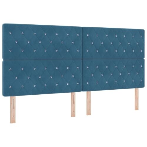 Box spring krevet Tamno plava 200 x 200 cm Baršun - Tamno plava 200 x 200 cm Kristal s dugmadima Cijena