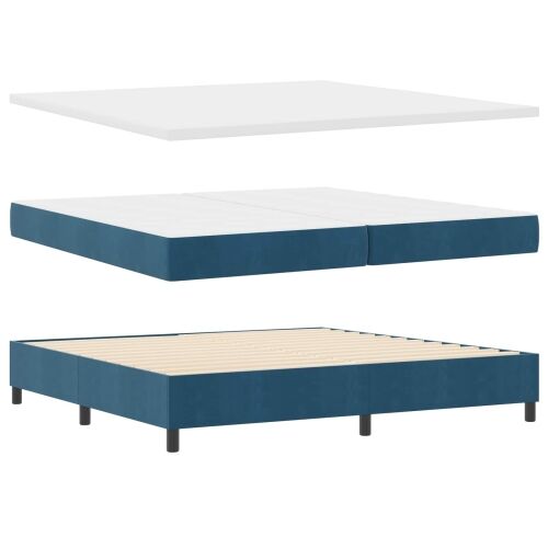 Box spring krevet Tamno plava 200 x 200 cm Baršun - Tamno plava 200 x 200 cm Kristal s dugmadima Cijena