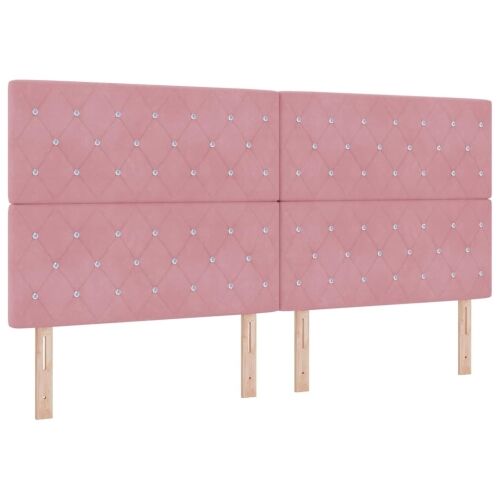 Box spring krevet s madracem Ružičasta 200 x 200 cm Baršun - Ružičasta 200 x 200 cm Kristal s dugmadima Cijena