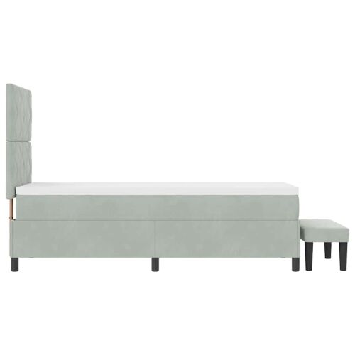 Box spring krevet Svjetlosiva 200 x 80 cm Baršun - Svjetlosiva 80 x 200 cm Dizajn s rombovima Cijena