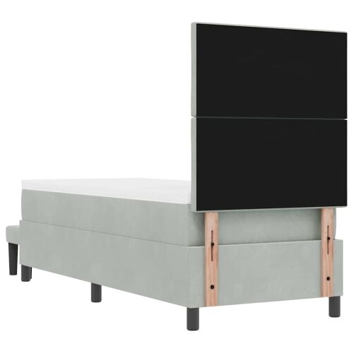 Box spring krevet Svjetlosiva 200 x 80 cm Baršun - Svjetlosiva 80 x 200 cm Dizajn s rombovima Cijena