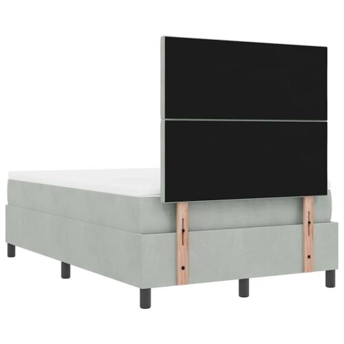Box spring krevet Svjetlosiva 190 x 120 cm Baršun - Svjetlosiva 120 x 190 cm Dizajn s rombovima Cijena