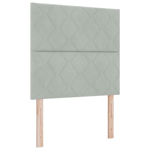 Box spring krevet Svjetlosiva 190 x 120 cm Baršun - Svjetlosiva 120 x 190 cm Dizajn s rombovima Cijena