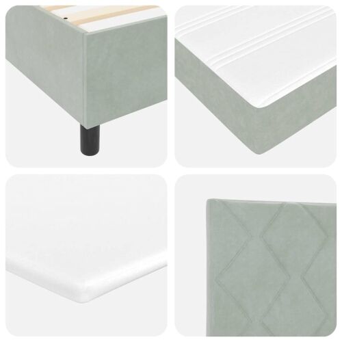 Box spring krevet Svjetlosiva 190 x 120 cm Baršun - Svjetlosiva 120 x 190 cm Dizajn s rombovima Cijena