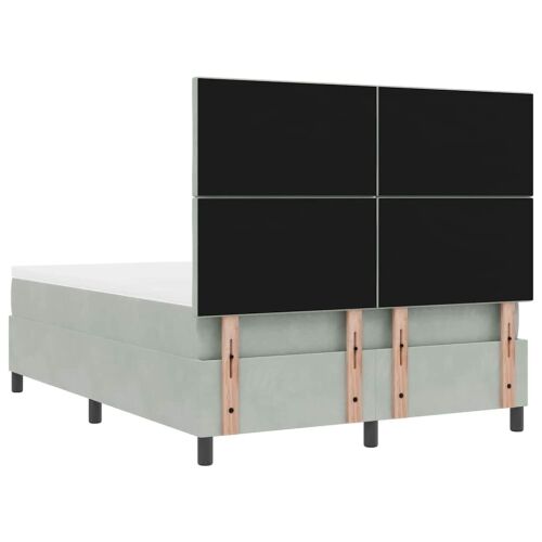 Box spring krevet Svjetlosiva 200 x 160 cm Baršun - Svjetlosiva 160 x 200 cm Dizajn s rombovima Cijena