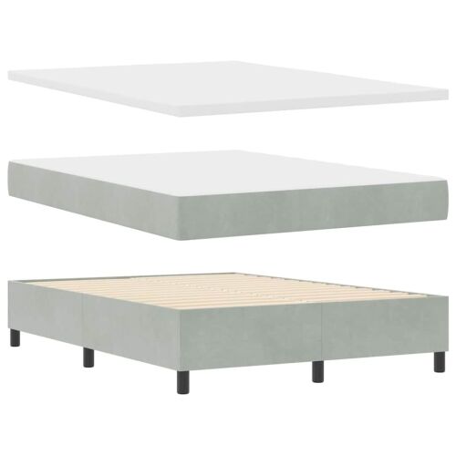 Box spring krevet Svjetlosiva 200 x 160 cm Baršun - Svjetlosiva 160 x 200 cm Dizajn s rombovima Cijena