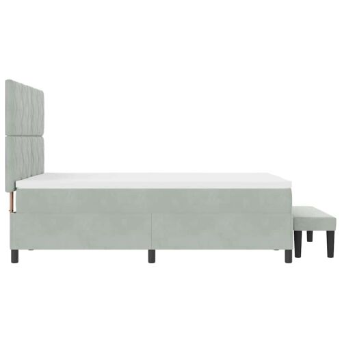 Box spring krevet Svjetlosiva 200 x 160 cm Baršun - Svjetlosiva 160 x 200 cm Dizajn s rombovima Cijena