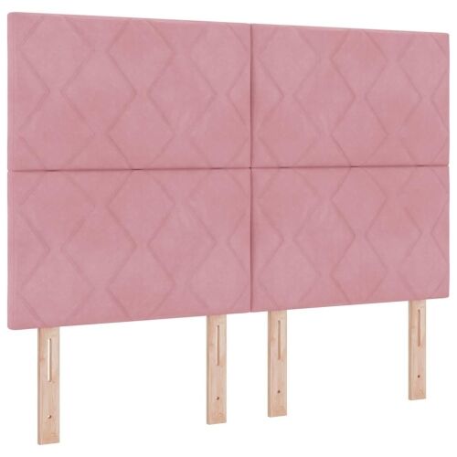 Box spring krevet Ružičasta 200 x 160 cm Baršun - Ružičasta 160 x 200 cm Dizajn s rombovima Cijena