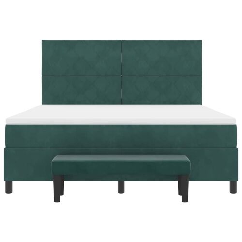 Box spring krevet Tamnozelena 200 x 180 cm Baršun - Tamnozelena 180 x 200 cm Dizajn s rombovima Cijena
