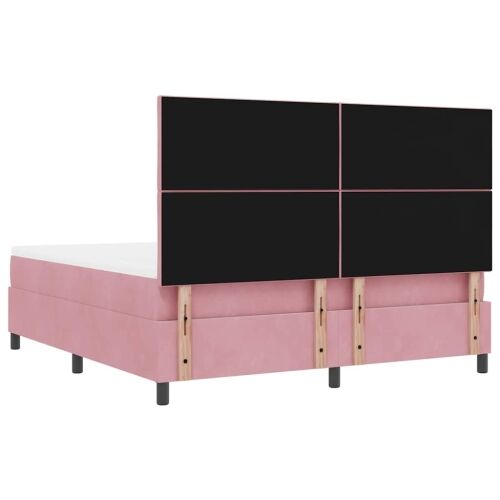 Box spring krevet Ružičasta 200 x 180 cm Baršun - Ružičasta 180 x 200 cm Dizajn s rombovima Cijena