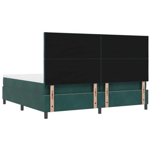 Box spring krevet Tamnozelena 200 x 200 cm Baršun - Tamnozelena 200 x 200 cm Dizajn s rombovima Cijena