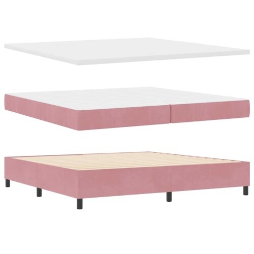 Box spring krevet Ružičasta 200 x 200 cm Baršun - Ružičasta 200 x 200 cm Dizajn s rombovima Cijena