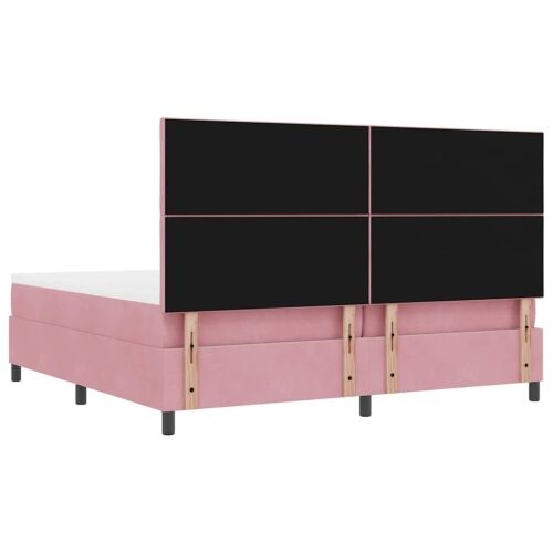 Box spring krevet Ružičasta 200 x 200 cm Baršun - Ružičasta 200 x 200 cm Dizajn s rombovima Cijena
