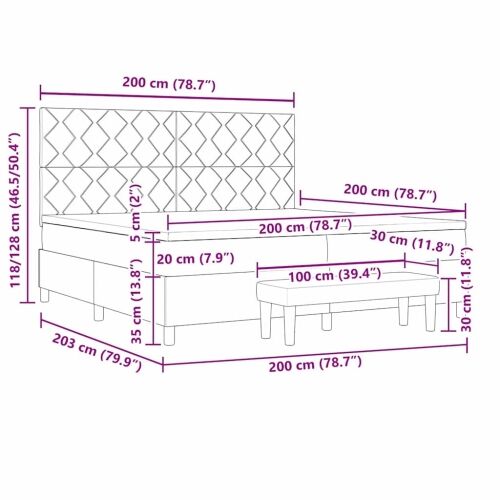 Box spring krevet Ružičasta 200 x 200 cm Baršun - Ružičasta 200 x 200 cm Dizajn s rombovima Cijena