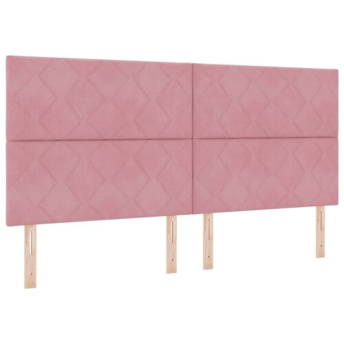Box spring krevet Ružičasta 200 x 200 cm Baršun - Ružičasta 200 x 200 cm Dizajn s rombovima Cijena