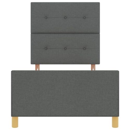 Okvir za krevet Tamno siva 100 x 200 cm tkanina - Tamno siva 100 x 200 cm Prošiveno gumbima Cijena