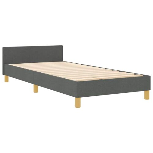 Okvir za krevet Tamno siva 100 x 200 cm tkanina - Tamno siva 100 x 200 cm Prošiveno gumbima Cijena
