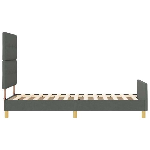 Okvir za krevet Tamno siva 100 x 200 cm tkanina - Tamno siva 100 x 200 cm Prošiveno gumbima Cijena