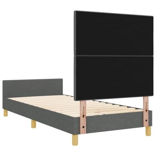 Okvir za krevet Tamno siva 100 x 200 cm tkanina - Tamno siva 100 x 200 cm Prošiveno gumbima Cijena