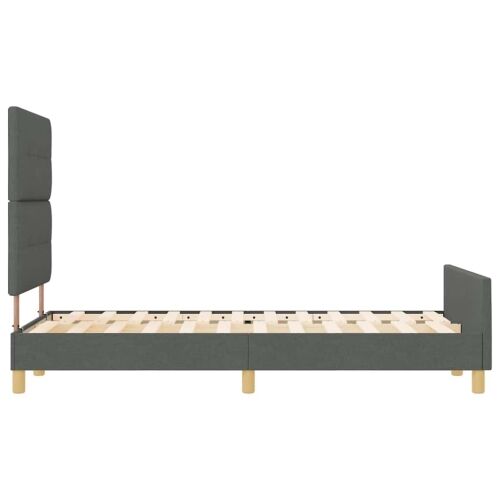 Okvir za krevet Tamno siva 120 x 200 cm tkanina - Tamno siva 120 x 200 cm Prošiveno gumbima Cijena