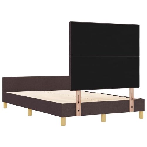 Okvir za krevet Tamno smeđa 120 x 200 cm tkanina - Tamno smeđa 120 x 200 cm Prošiveno gumbima Cijena