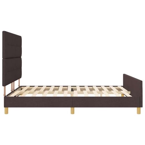Okvir za krevet Tamno smeđa 180 x 200 cm tkanina - Tamno smeđa 180 x 200 cm Prošiveno gumbima Cijena