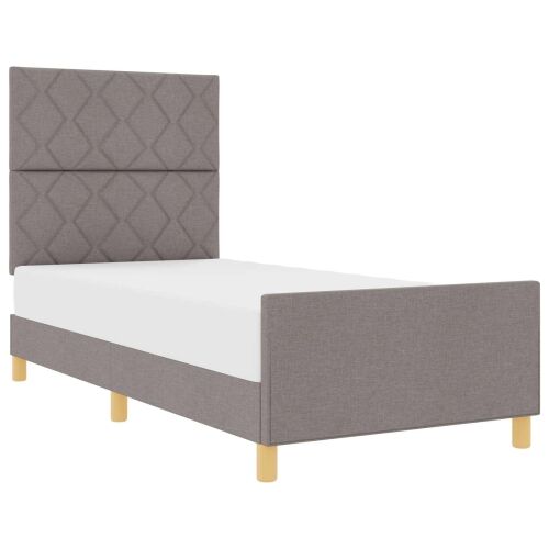 Okvir za krevet Sivo-smeđa 90 x 200 cm tkanina - Sivo-smeđa 90 x 200 cm Dizajn s rombovima Cijena